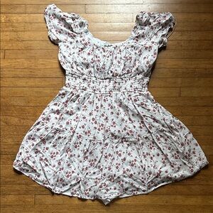 Floral White and Pink Kids Dress